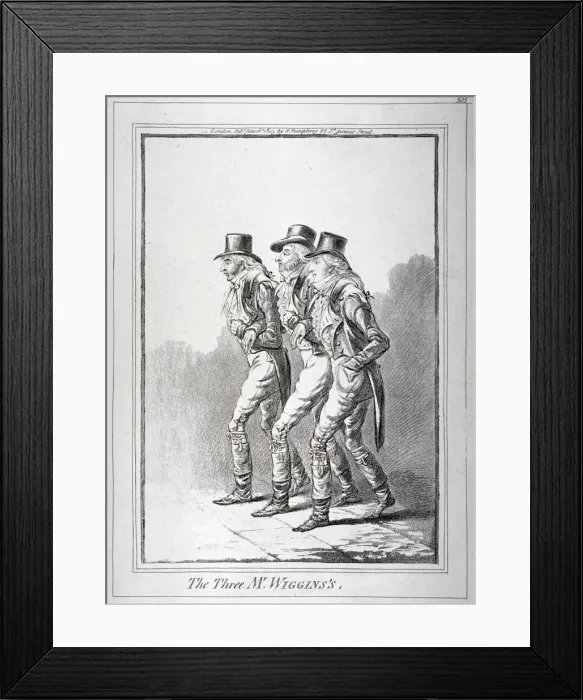 Framed Print : The Three Mr Wiggins s, 1803 Framed Print : The Three Mr Wiggins s, 1803