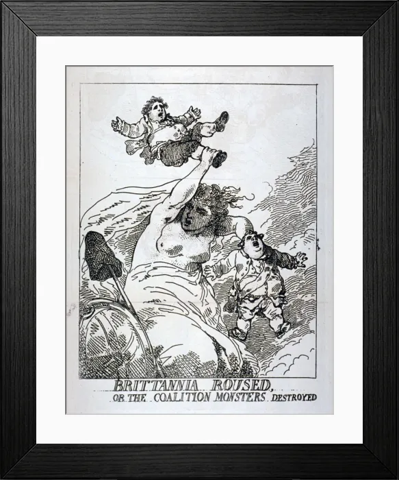 Framed Print : Brittannia roused or the Coalition Monsters Destroyed, 1784 Framed Print : Brittannia roused or the Coalition Monsters Destroyed, 1784