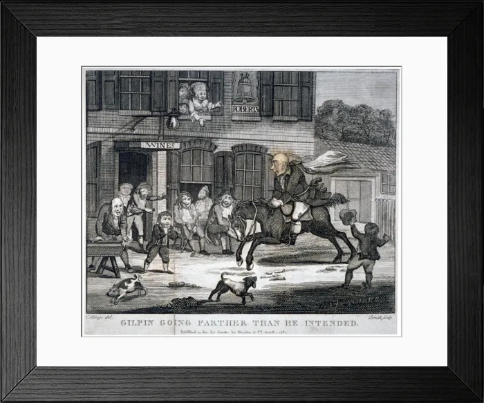Framed Print : Gilpin going farther than he intended, 1784. Artist: Smith Framed Print : Gilpin going farther than he intended, 1784. Artist: Smith