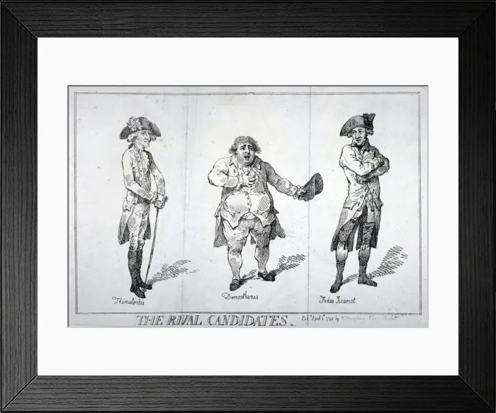 Framed Print : The Rival Candidates, 1784. Artist: Isaac Cruikshank Framed Print : The Rival Candidates, 1784. Artist: Isaac Cruikshank