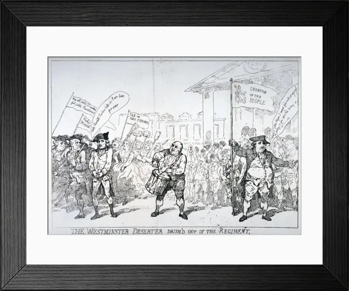 Framed Print : The Westminster Deserter drum d out of the regiment, 1784. Artist Framed Print : The Westminster Deserter drum d out of the regiment, 1784. Artist