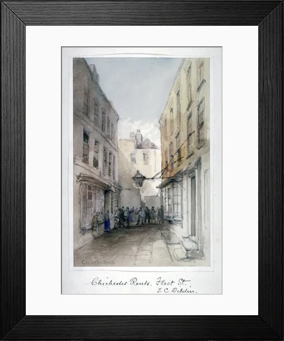 Framed Print : View in Chichester Rents, Fleet Street, City of London, c1850. Artist Framed Print : View in Chichester Rents, Fleet Street, City of London, c1850. Artist