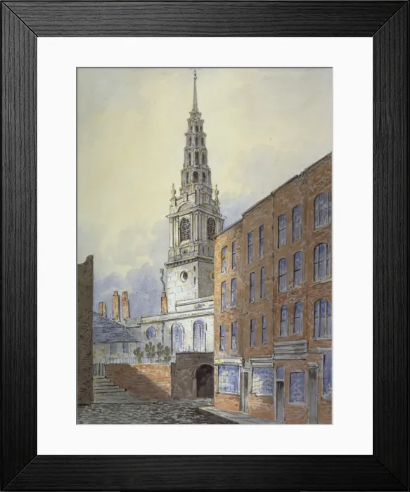 Framed Print : Church of St Bride, Fleet Street, City of London, c1815. Artist: William Pearson Framed Print : Church of St Bride, Fleet Street, City of London, c1815. Artist: William Pearson