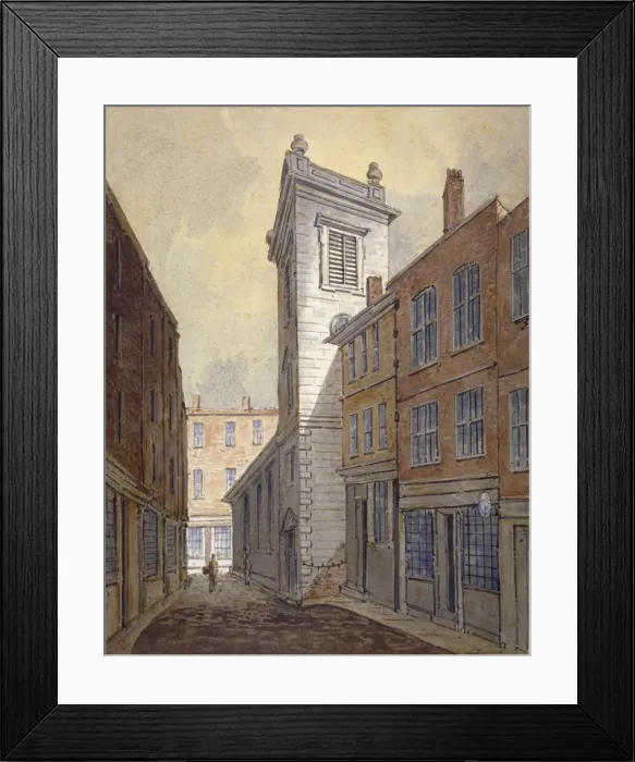Framed Print : Church of St George Botolph Lane from George Lane, City of London, c1813. Artist Framed Print : Church of St George Botolph Lane from George Lane, City of London, c1813. Artist