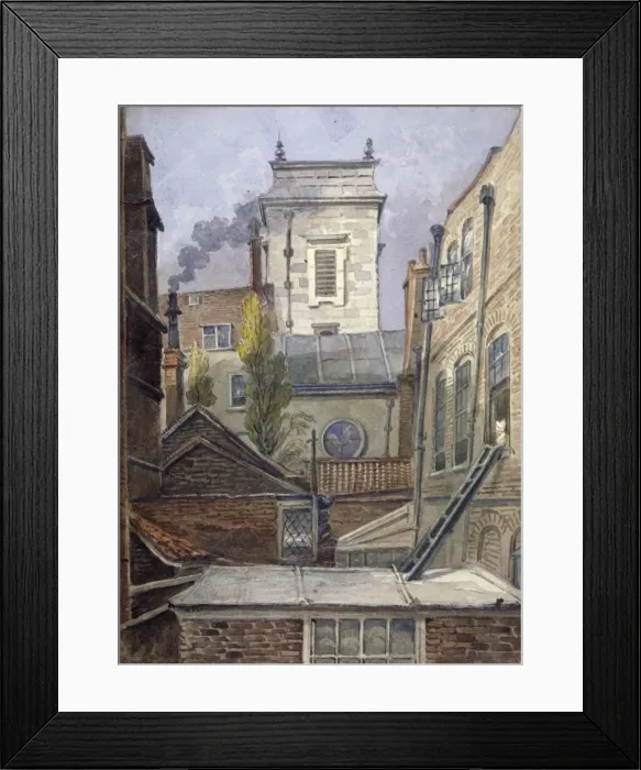 Framed Print : The tower of the Church of St George Botolph Lane, City of London, c1830. Artist Framed Print : The tower of the Church of St George Botolph Lane, City of London, c1830. Artist