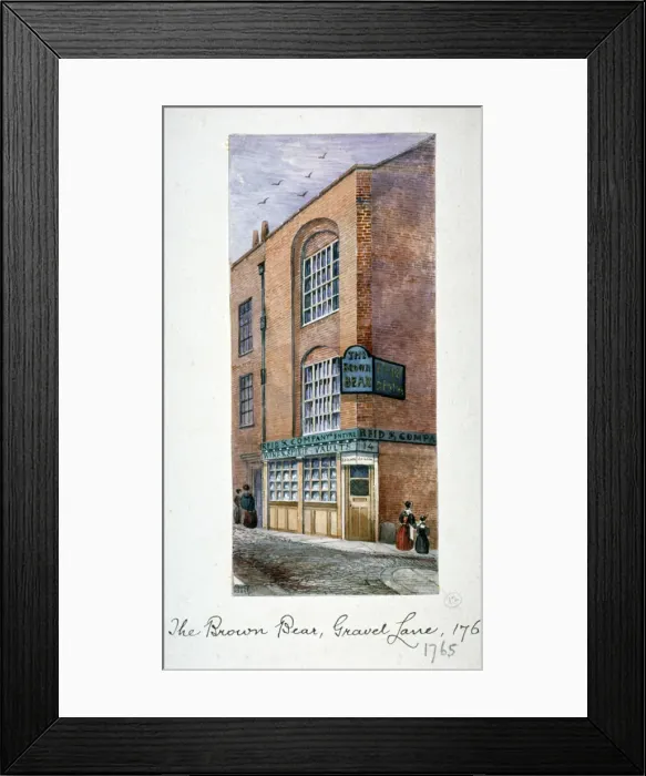 Framed Print : View of the Brown Bear Tavern, Gravel Lane, Houndsditch, City of London, c1825. Artist Framed Print : View of the Brown Bear Tavern, Gravel Lane, Houndsditch, City of London, c1825. Artist
