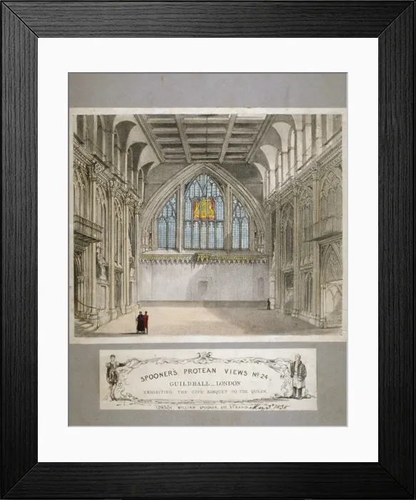 Framed Print : Interior view of the Guildhall, City of London, 1838 Framed Print : Interior view of the Guildhall, City of London, 1838