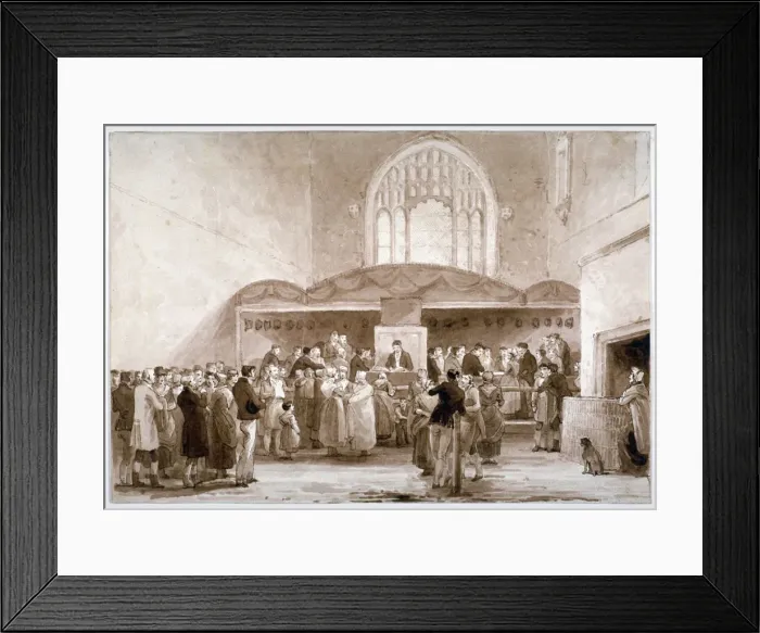 Framed Print : Interior view of Guildhall Chapel, City of London, 1817. Artist: George Jones Framed Print : Interior view of Guildhall Chapel, City of London, 1817. Artist: George Jones