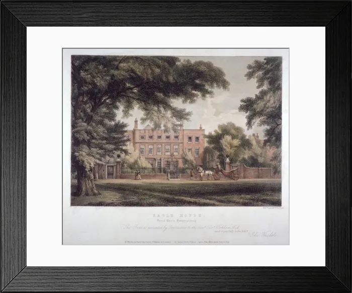 Framed Print : View of Eagle House, Brook Green, Hammersmith, London, c1810. Artist: Day & Haghe Framed Print : View of Eagle House, Brook Green, Hammersmith, London, c1810. Artist: Day & Haghe