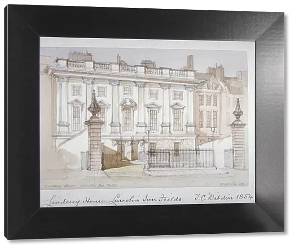 View of Lindsey House, Lincolns Inn Fields, Holborn, London, 1854