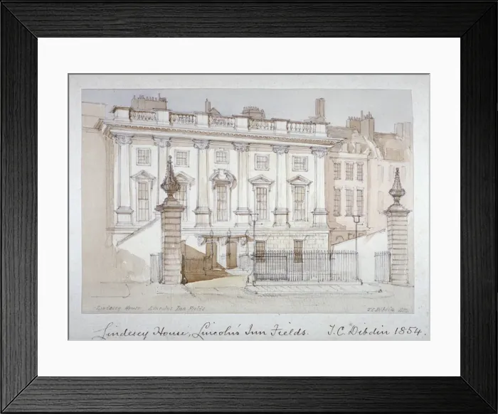 Framed Print : View of Lindsey House, Lincolns Inn Fields, Holborn, London, 1854 Framed Print : View of Lindsey House, Lincolns Inn Fields, Holborn, London, 1854