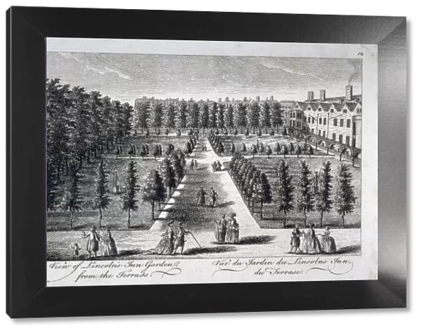 View of Lincolns Inn Garden from the terrace, Holborn, London, c1750