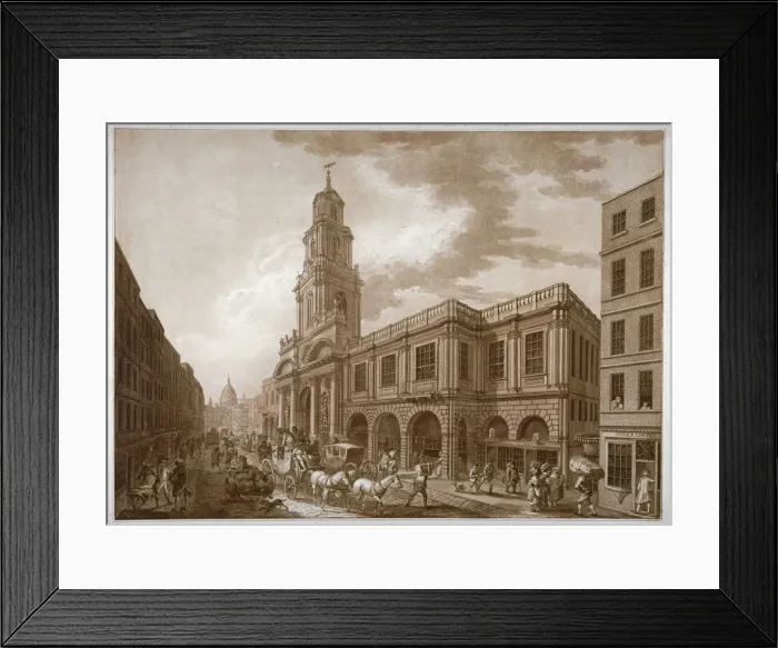 Framed Print : The Royal Exchange, City of London, 1788. Artist: Francesco Bartolozzi Framed Print : The Royal Exchange, City of London, 1788. Artist: Francesco Bartolozzi