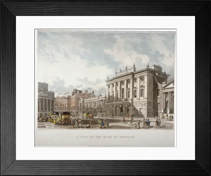 Framed Print : The Bank of England, City of London, 1816. Artist: Daniel Havell Framed Print : The Bank of England, City of London, 1816. Artist: Daniel Havell