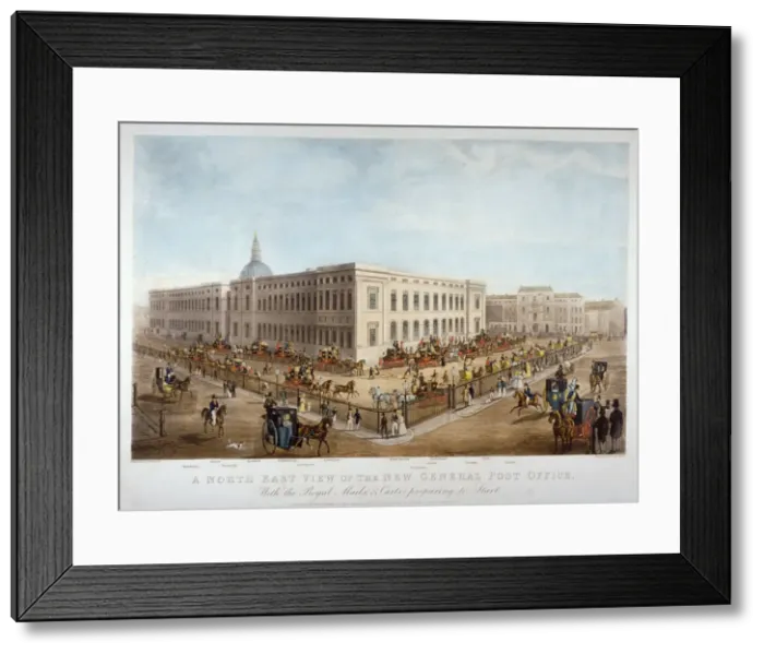 Framed Print : The new General Post Office, City of London, c1830. Artist: Henry Pyall Framed Print : The new General Post Office, City of London, c1830. Artist: Henry Pyall