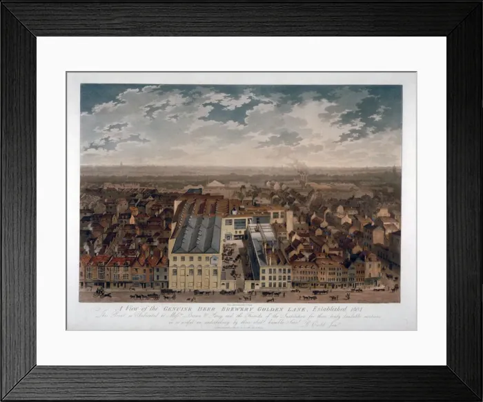 Framed Print : The Genuine Beer Brewery, Golden Lane, London, 1807. Artist: JS Barth Framed Print : The Genuine Beer Brewery, Golden Lane, London, 1807. Artist: JS Barth