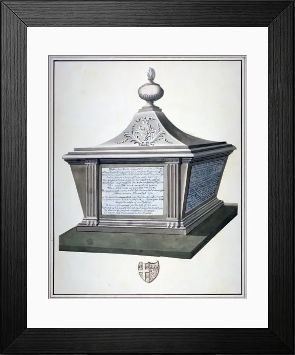 Framed Print : Monument to Mary Barton in the Church of St Mary, Paddington, London, c1800 Framed Print : Monument to Mary Barton in the Church of St Mary, Paddington, London, c1800