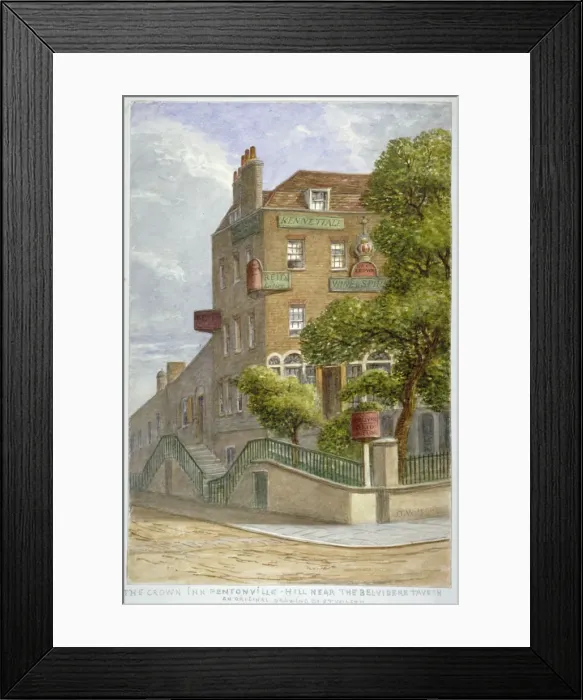 Framed Print : The Crown Inn, Pentonville Hill, Islington, London, c1865. Artist: JT Wilson Framed Print : The Crown Inn, Pentonville Hill, Islington, London, c1865. Artist: JT Wilson