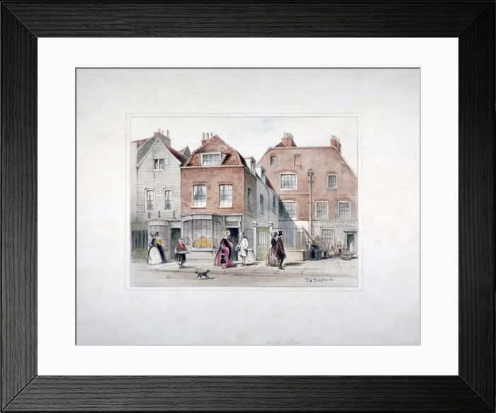 Framed Print : Mr Upcotts House and figures on Upper Street, Islington, London, c1835. Artist Framed Print : Mr Upcotts House and figures on Upper Street, Islington, London, c1835. Artist