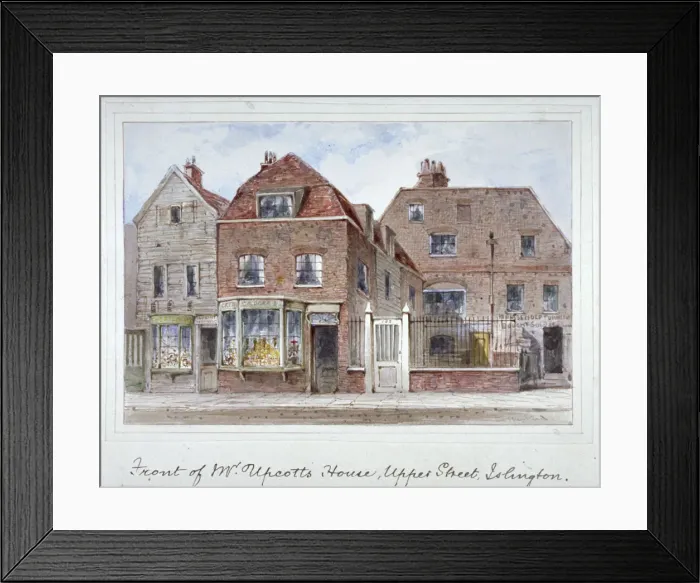 Framed Print : Front view of Mr Upcotts house, Upper Street, Islington, London, c1835. Artist Framed Print : Front view of Mr Upcotts house, Upper Street, Islington, London, c1835. Artist