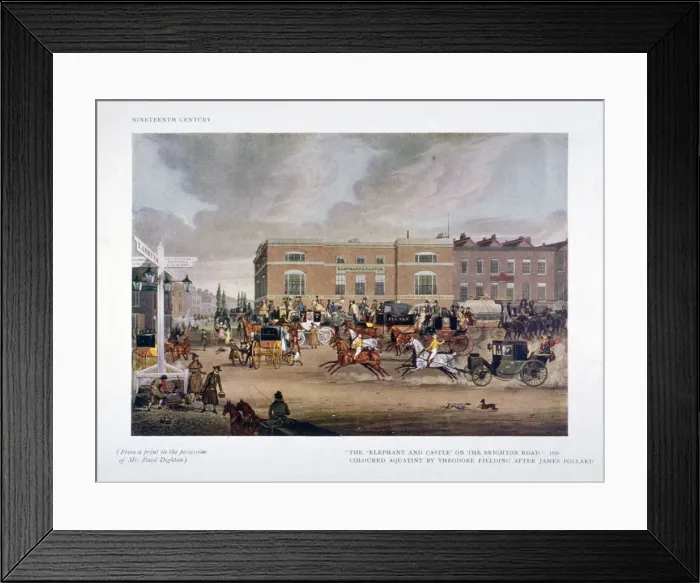 Framed Print : The Elephant and Castle Inn, Newington Butts, Southwark, London, 1826 Framed Print : The Elephant and Castle Inn, Newington Butts, Southwark, London, 1826