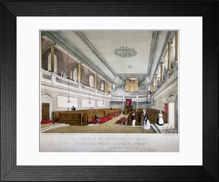 Framed Print : Interior view of the Foundling Chapel, Guilford Street, St Pancras, London, c1840 Framed Print : Interior view of the Foundling Chapel, Guilford Street, St Pancras, London, c1840