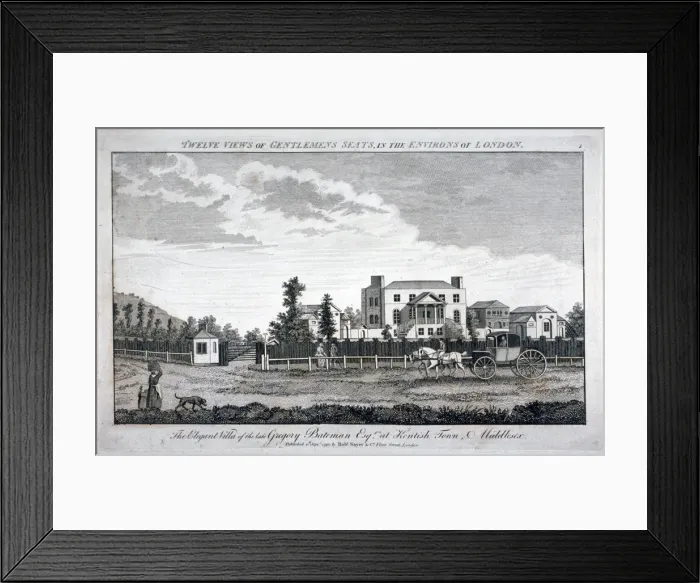 Framed Print : Gregory Batemans residence on Green Street in Kentish Town, London, 1792 Framed Print : Gregory Batemans residence on Green Street in Kentish Town, London, 1792