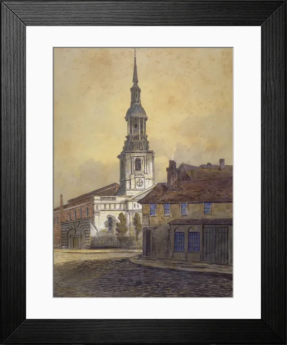 Framed Print : St Leonards Church, Shoreditch, London, c1815. Artist: William Pearson Framed Print : St Leonards Church, Shoreditch, London, c1815. Artist: William Pearson