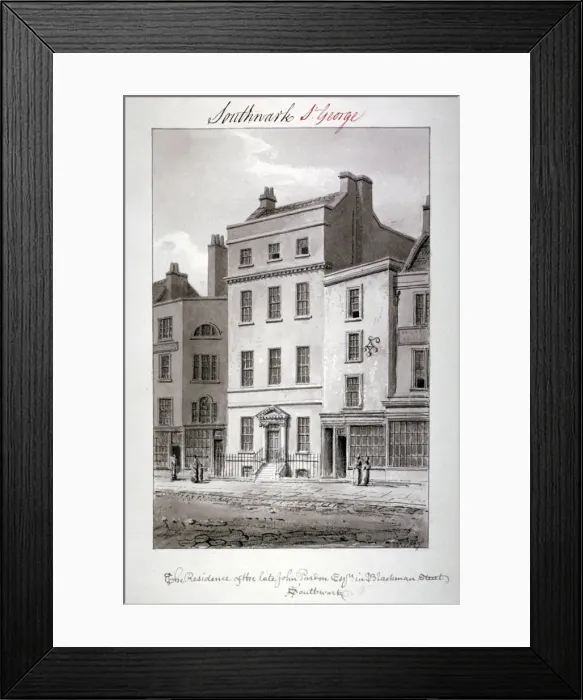 Framed Print : House in Blackman Street, Southwark, London, 1827. Artist: John Chessell Buckler Framed Print : House in Blackman Street, Southwark, London, 1827. Artist: John Chessell Buckler