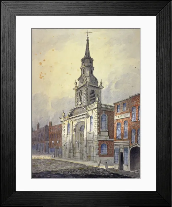 Framed Print : St Georges Church, Borough High Street, Southwark, London, c1815 Framed Print : St Georges Church, Borough High Street, Southwark, London, c1815