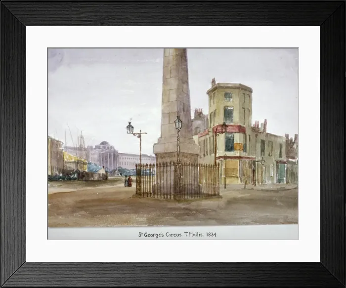 Framed Print : St Georges Circus, Southwark, London, 1834. Artist: Thomas Hollis Framed Print : St Georges Circus, Southwark, London, 1834. Artist: Thomas Hollis
