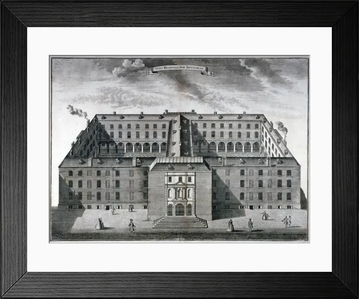 Framed Print : Guys Hospital, Southwark, London, c1780 Framed Print : Guys Hospital, Southwark, London, c1780