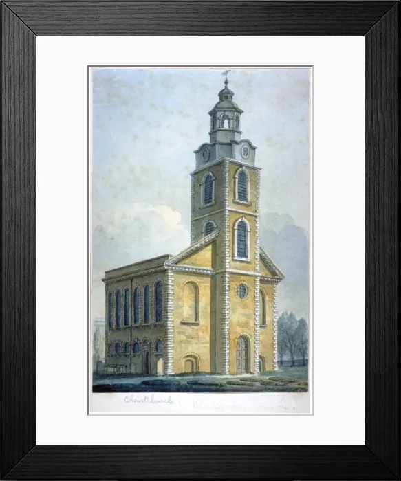 Framed Print : Christ Church on Blackfriars Road, Southwark, London, c1830 Framed Print : Christ Church on Blackfriars Road, Southwark, London, c1830