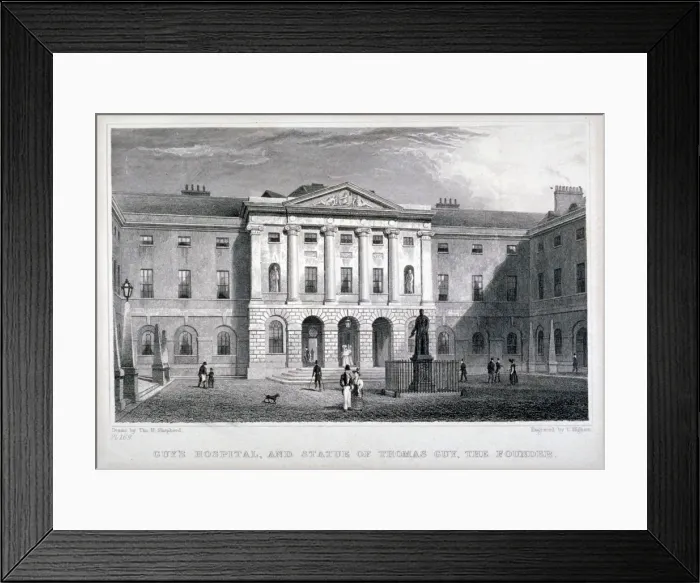 Framed Print : Guys Hospital, Southwark, London, c1825. Artist: Thomas Higham Framed Print : Guys Hospital, Southwark, London, c1825. Artist: Thomas Higham