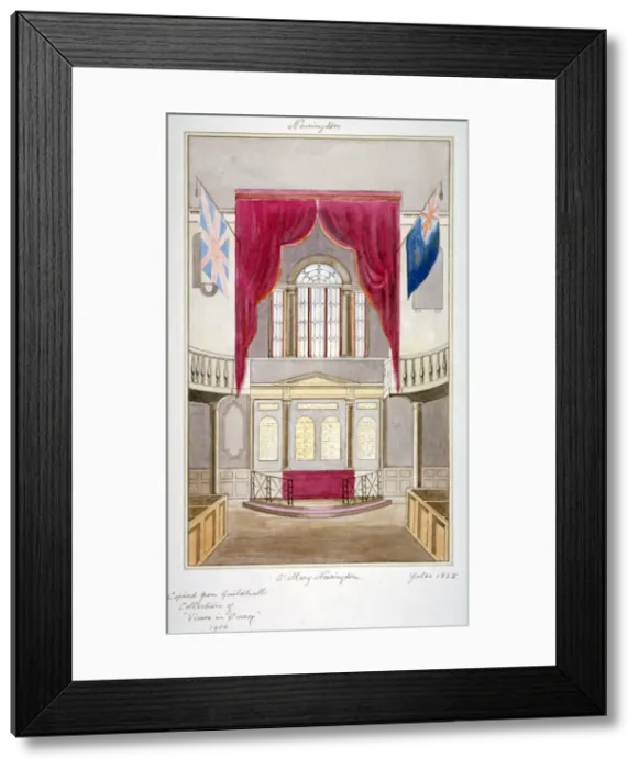 Framed Print : Interior of the Church of St Mary Newington, Newington Butts, Southwark, London, 1825 Framed Print : Interior of the Church of St Mary Newington, Newington Butts, Southwark, London, 1825