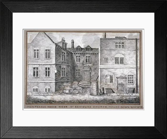 Framed Print : Montague House, Montague Close, Southwark, London, 1808 Framed Print : Montague House, Montague Close, Southwark, London, 1808