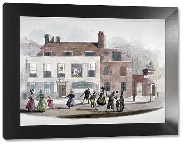 A coffee house and the Kings Arms Tavern in Kensington, London, 1832