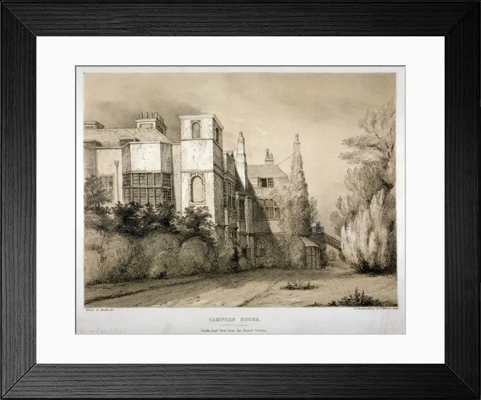 Framed Print : South-east view of Campden House, Kensington, London, c1850. Artist: A Ducotes Framed Print : South-east view of Campden House, Kensington, London, c1850. Artist: A Ducotes