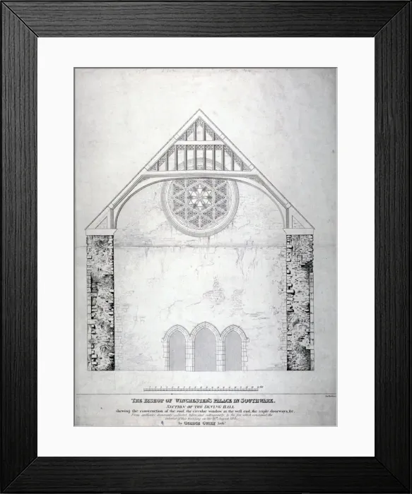 Framed Print : Winchester Palace, Southwark, London, c1814. Artist: George Hawkins Framed Print : Winchester Palace, Southwark, London, c1814. Artist: George Hawkins