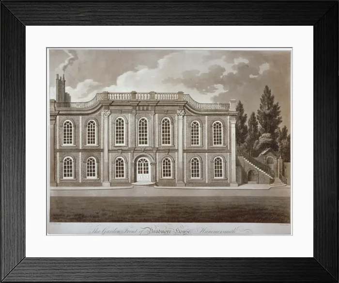 Framed Print : View of the garden front of Bradmore House, Hammersmith, London, c1800. Artist: M Merigot Framed Print : View of the garden front of Bradmore House, Hammersmith, London, c1800. Artist: M Merigot