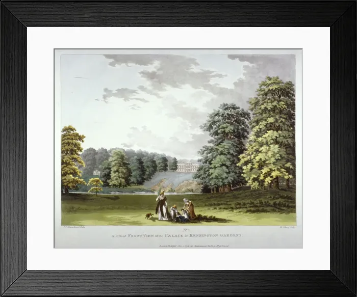 Framed Print : Kensington Palace and Gardens, London, 1798. Artist: Heinrich Schutz Framed Print : Kensington Palace and Gardens, London, 1798. Artist: Heinrich Schutz
