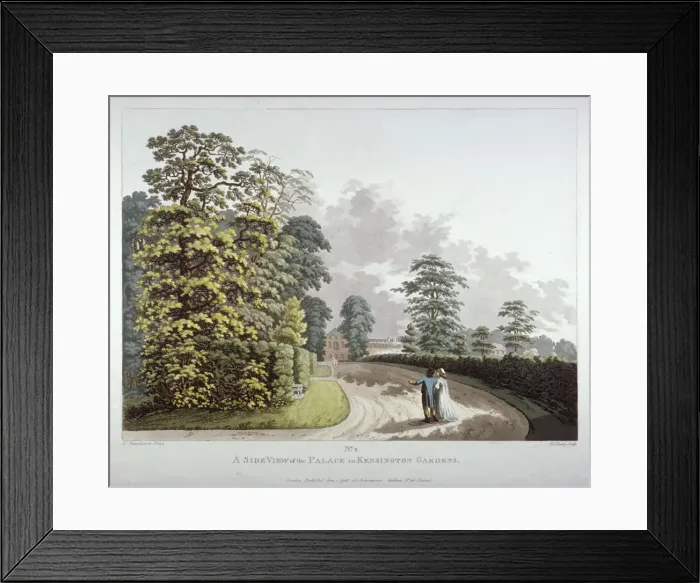 Framed Print : Kensington Gardens, London, 1798. Artist Framed Print : Kensington Gardens, London, 1798. Artist