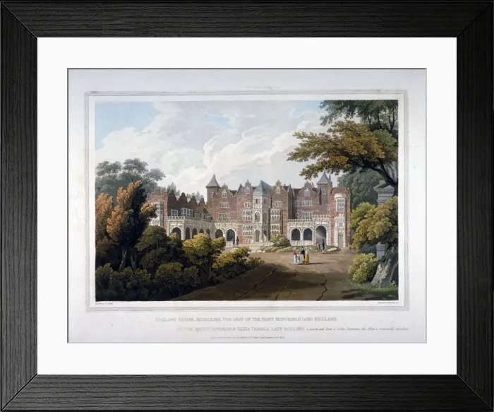 Framed Print : Holland House, Kensington, London, 1817. Artist: Robert Havell Framed Print : Holland House, Kensington, London, 1817. Artist: Robert Havell