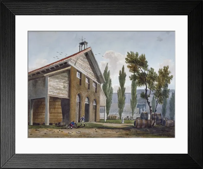 Framed Print : Beaufoys Vinegar Works on the site of Cupers Gardens, Lambeth, London, 1809 Framed Print : Beaufoys Vinegar Works on the site of Cupers Gardens, Lambeth, London, 1809