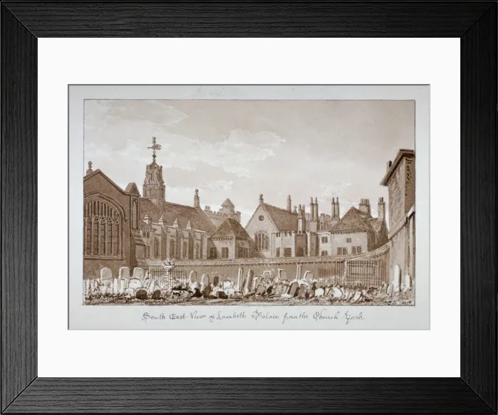 Framed Print : South-east view of Lambeth Palace from the churchyard, London, 1828 Framed Print : South-east view of Lambeth Palace from the churchyard, London, 1828