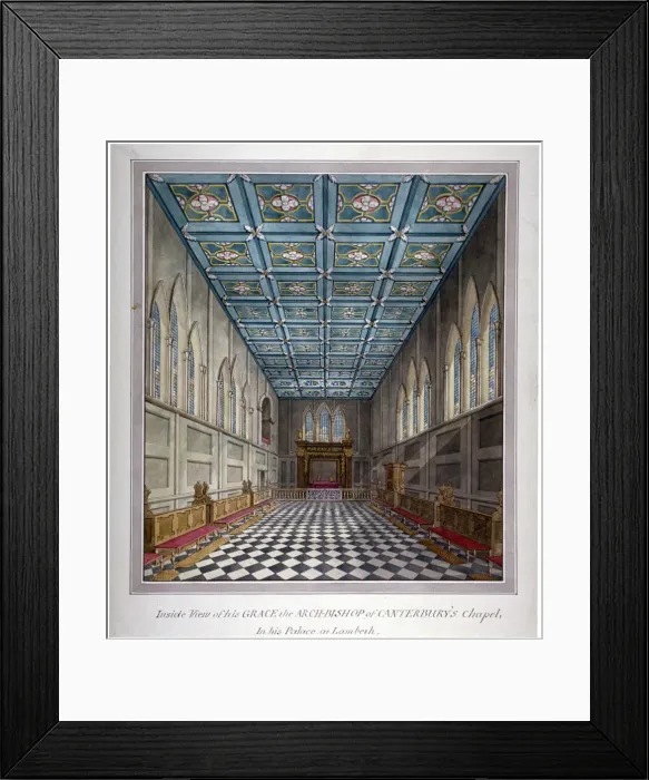 Framed Print : Interior view of the chapel in Lambeth Palace, London, c1810 Framed Print : Interior view of the chapel in Lambeth Palace, London, c1810