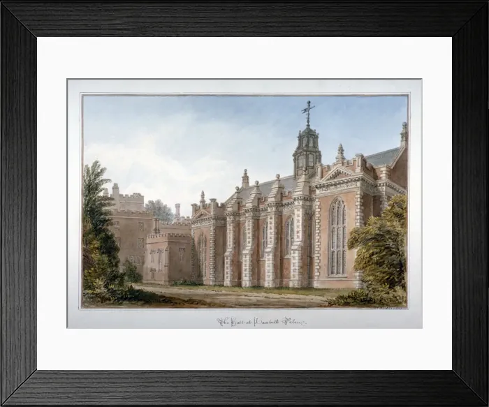 Framed Print : View of the hall at Lambeth Palace, London, 1831. Artist: John Chessell Buckler Framed Print : View of the hall at Lambeth Palace, London, 1831. Artist: John Chessell Buckler