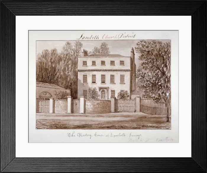 Framed Print : View of the rectory house of St Mary at Lambeth, London, 1828 Framed Print : View of the rectory house of St Mary at Lambeth, London, 1828