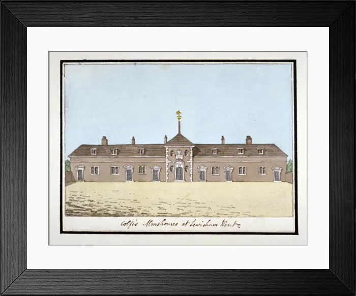 Framed Print : Colfes Almshouses in Lewisham, London, c1795 Framed Print : Colfes Almshouses in Lewisham, London, c1795