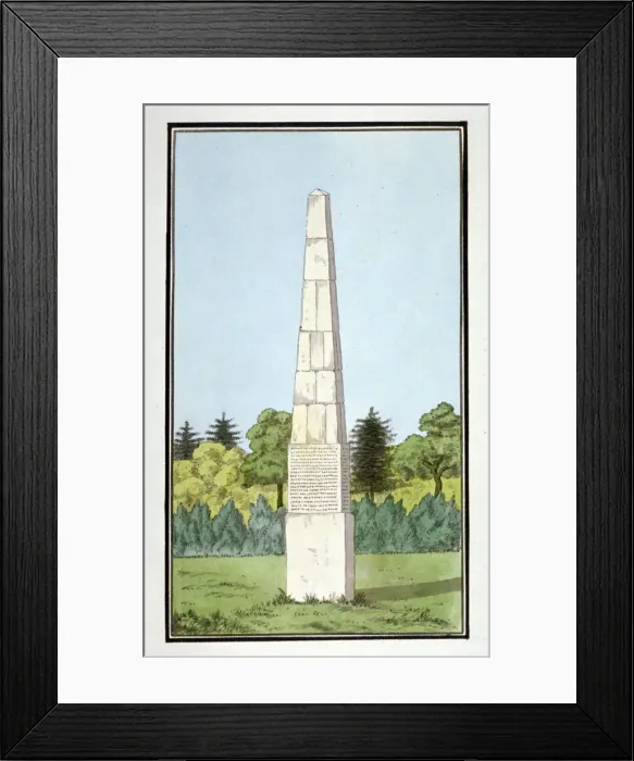 Framed Print : Obelisk erected on Brockley Hill, possibly in Lewisham, London, c1795. Artist Framed Print : Obelisk erected on Brockley Hill, possibly in Lewisham, London, c1795. Artist